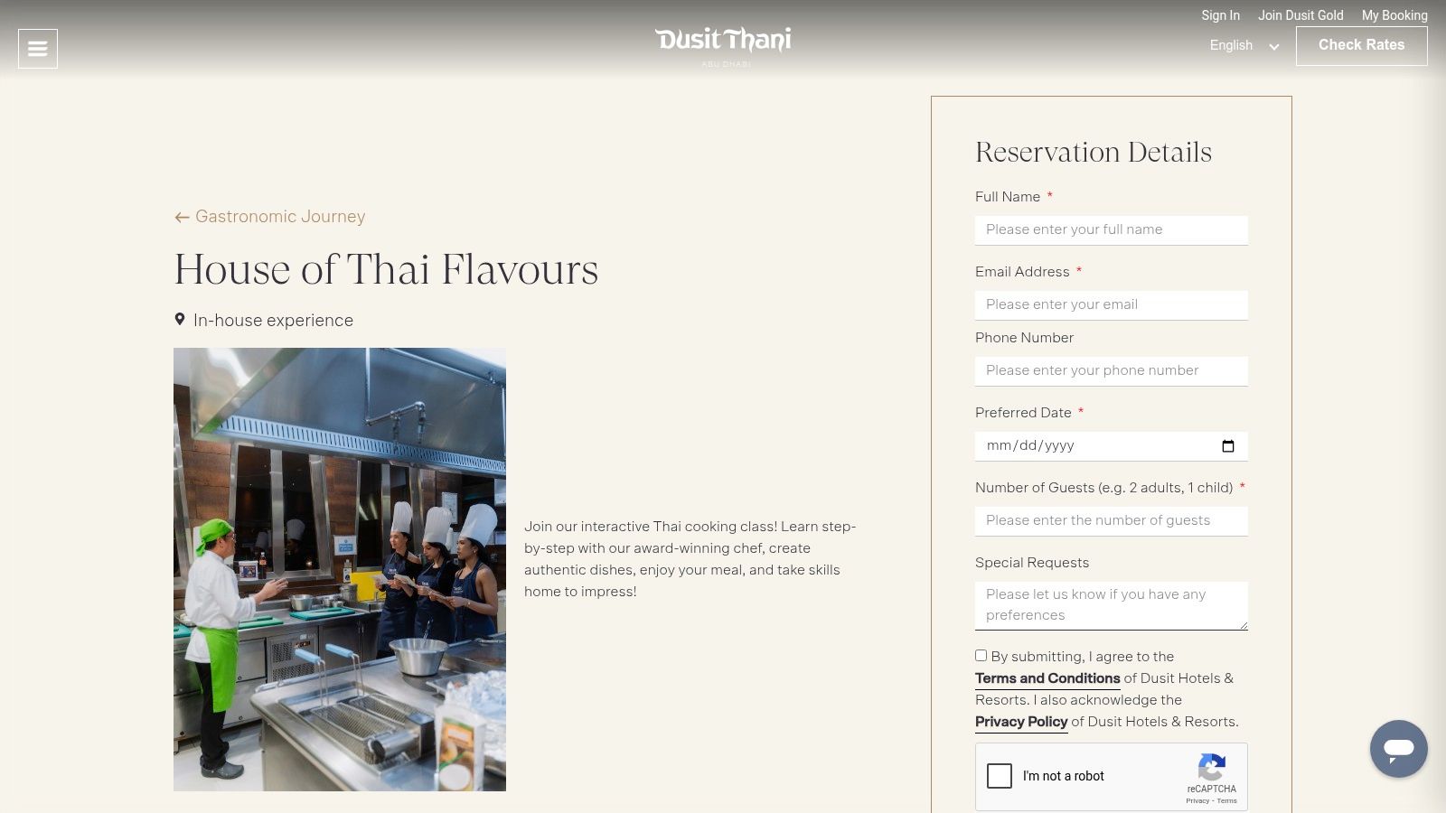 Dusit Thani Abu Dhabi – House of Thai Flavours (Cooking Classes)
