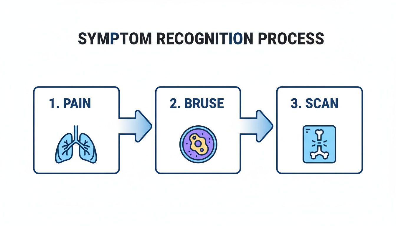 Infographic about fractured rib pain