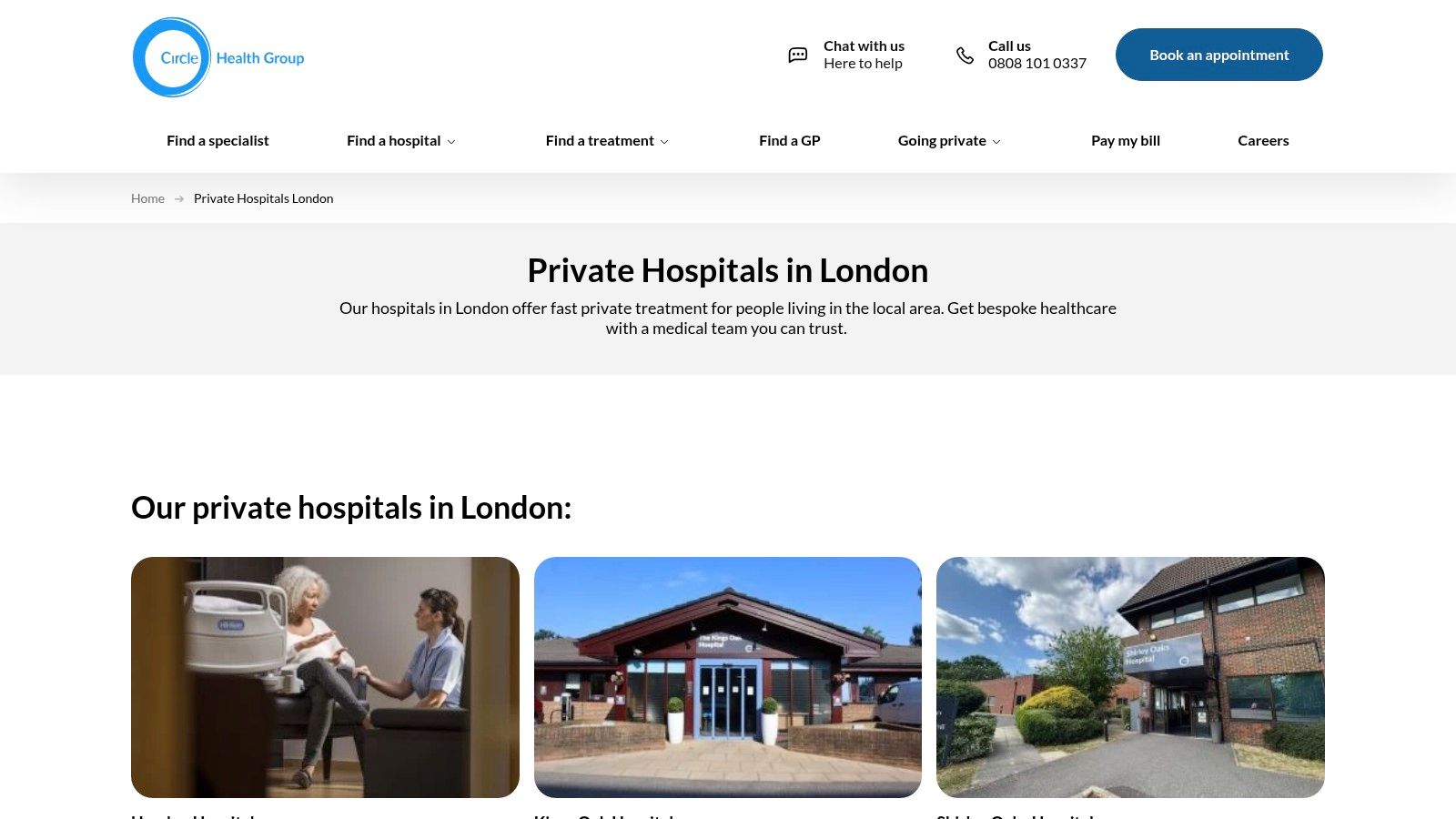 Circle Health Group (Private Hospitals in London)