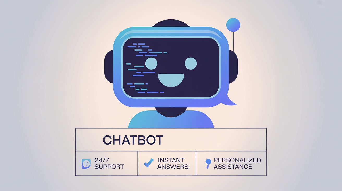 Overview illustration showing comprehensive chatbot capabilities for customer service
