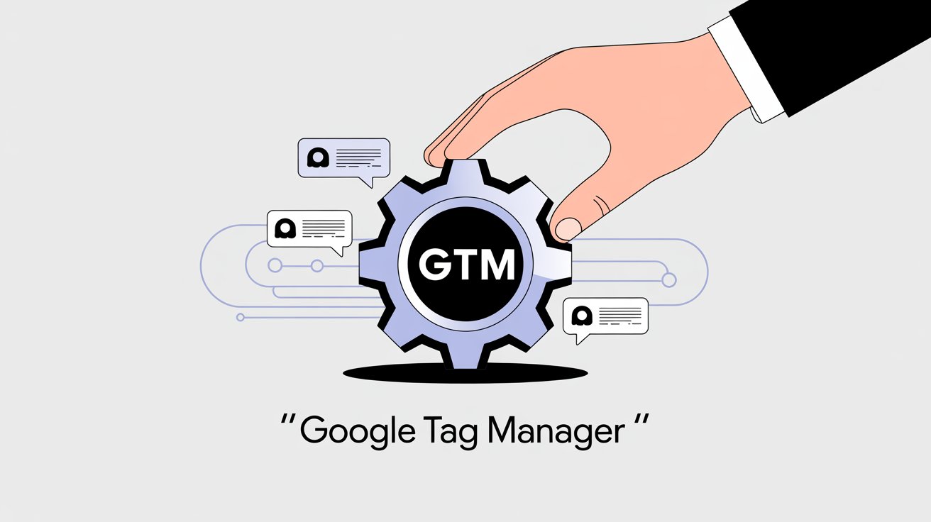 Google Tag Manager interface showing trigger configuration, event tags, and dataLayer setup for live chat tracking implementation