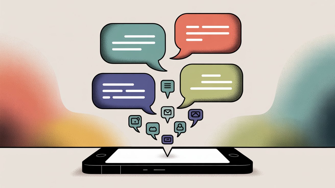 Diverse live chat and messaging platform options illustrated as colorful chat bubbles