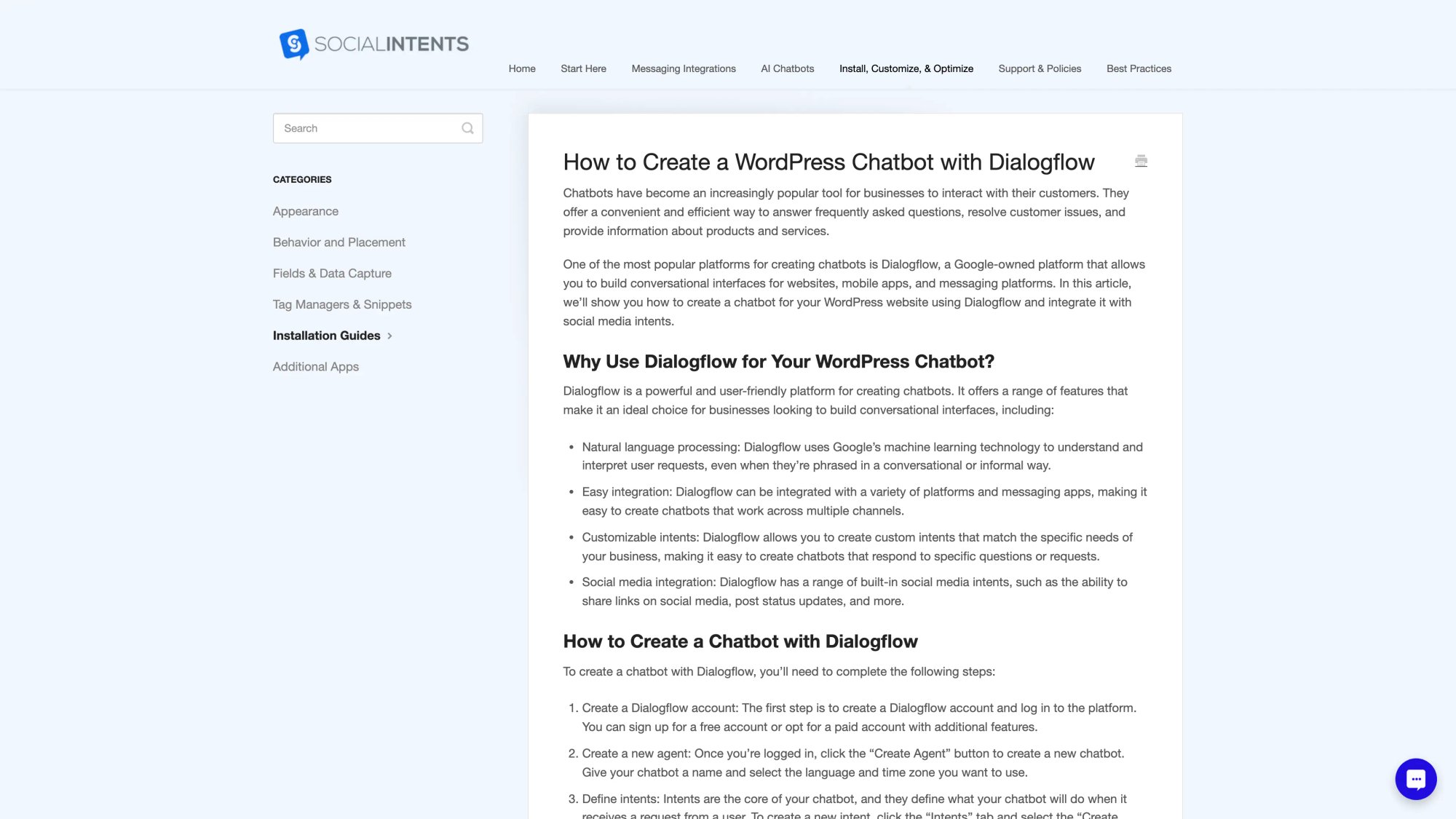 Social Intents help doc showing how to map departments to Teams channels for organized chat routing