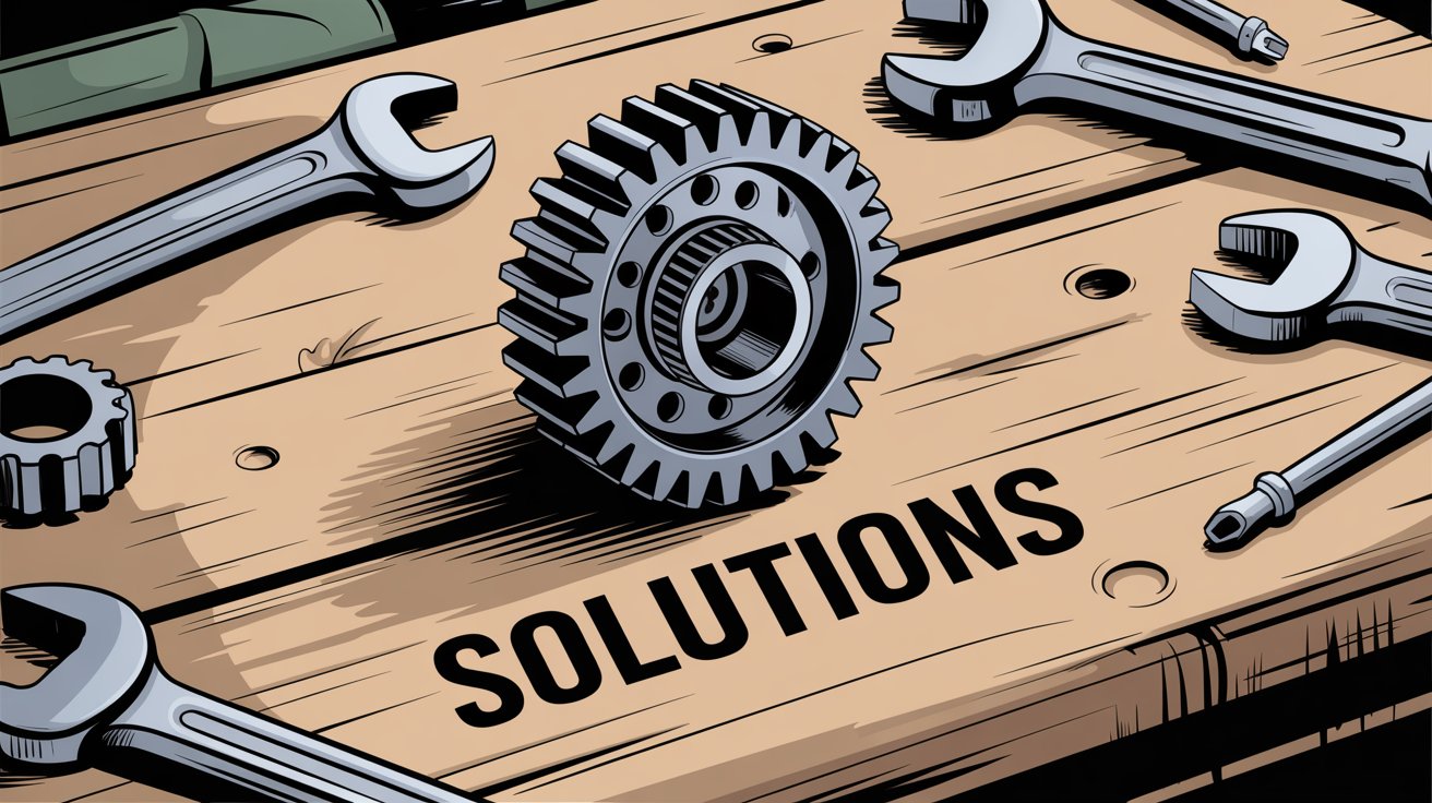Professional illustration depicting problem solving, troubleshooting, and finding solutions
