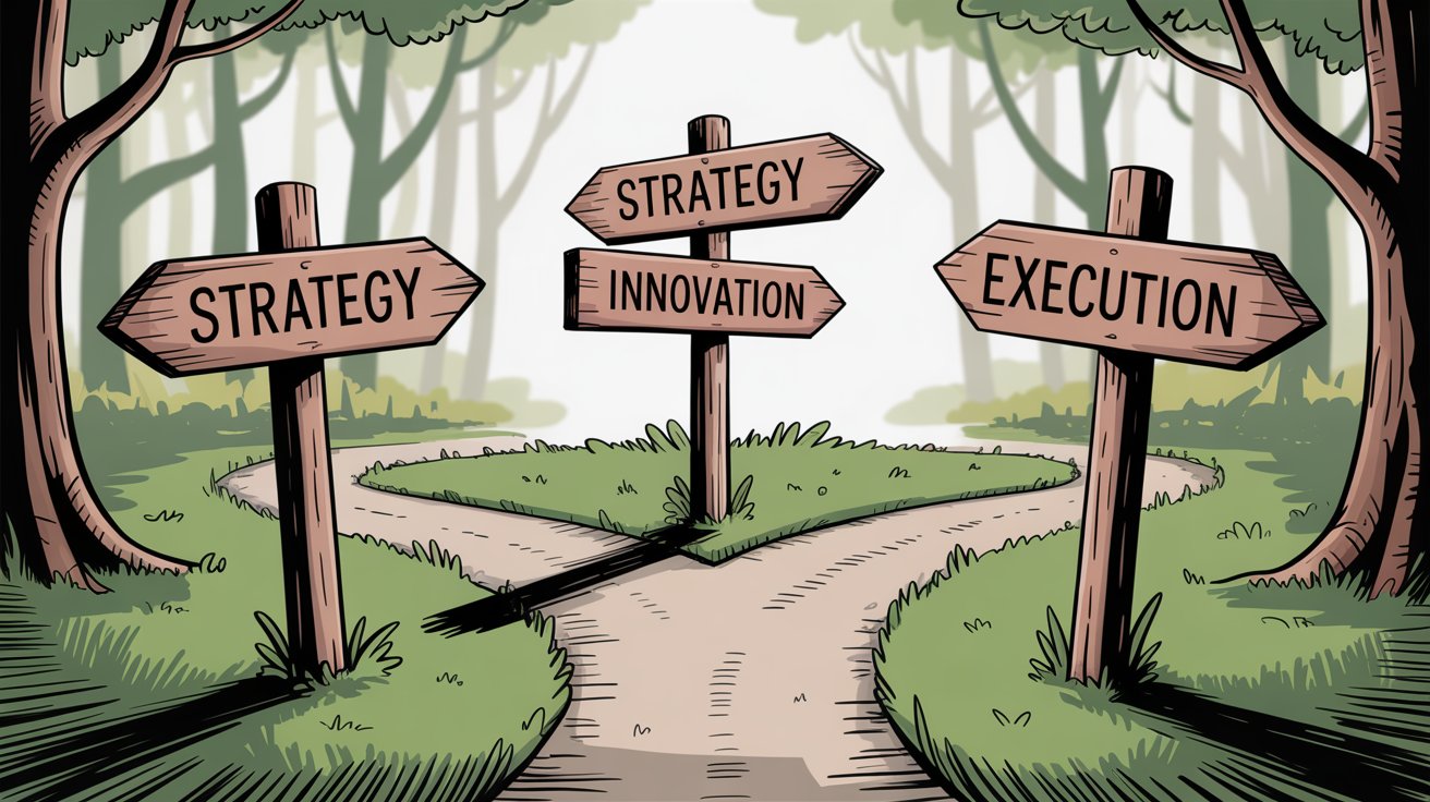 Decision guidance with signposts showing multiple platform choice pathways for businesses