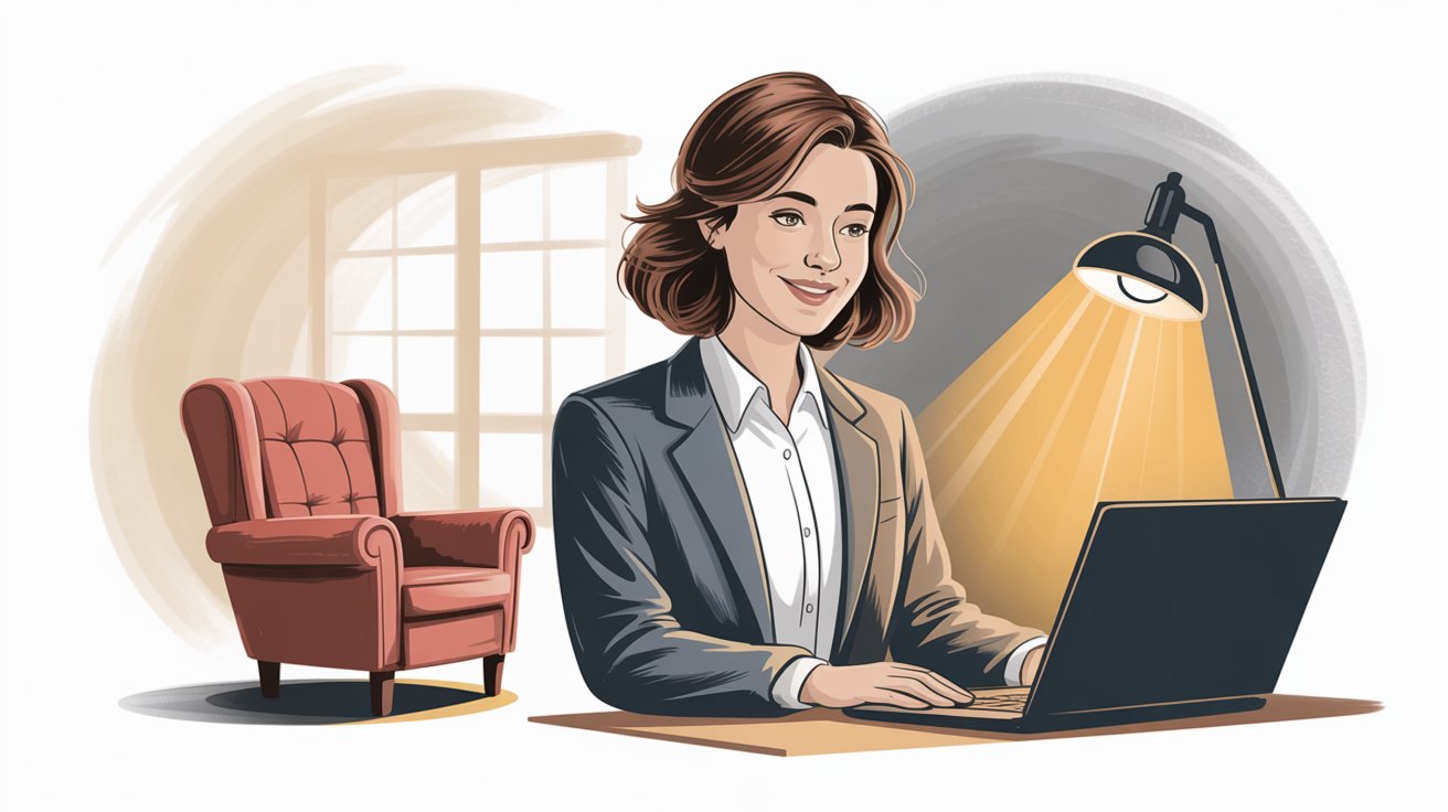 Professional customer service representative working on live chat support