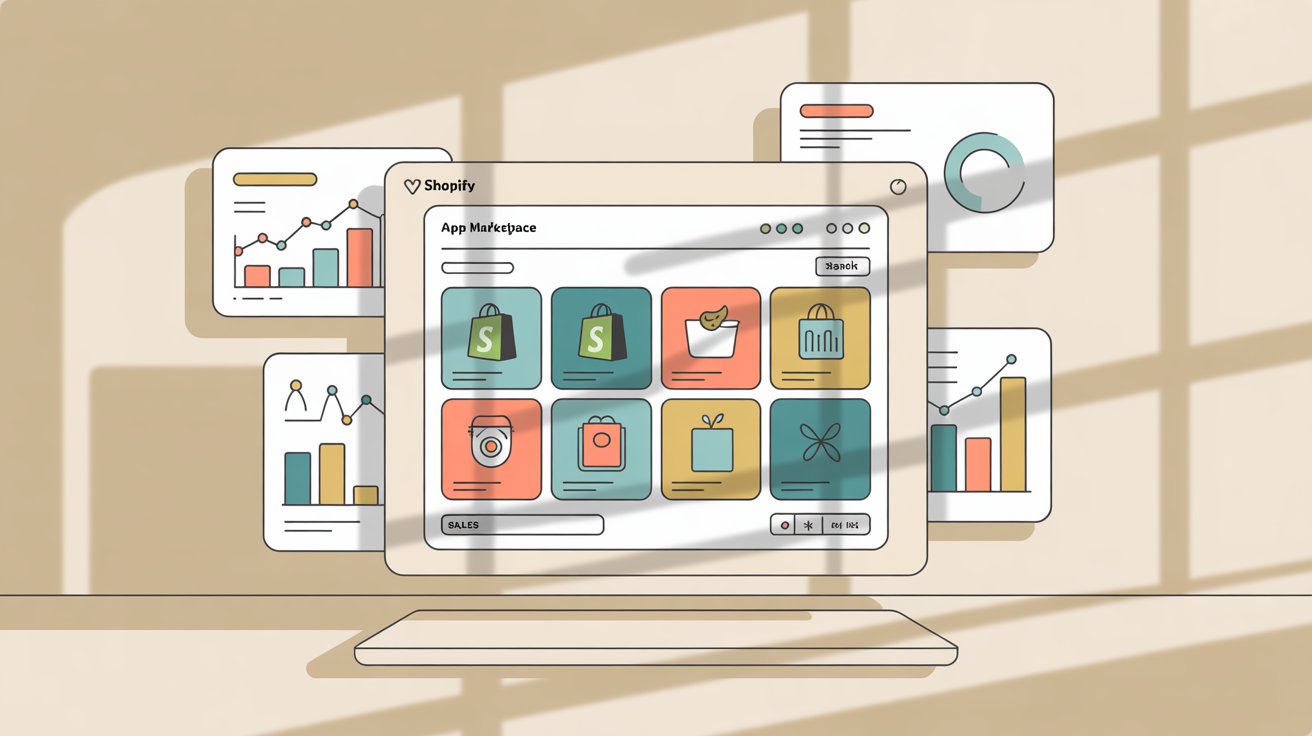 Shopify admin dashboard interface showing the app marketplace for installing chatbot integrations