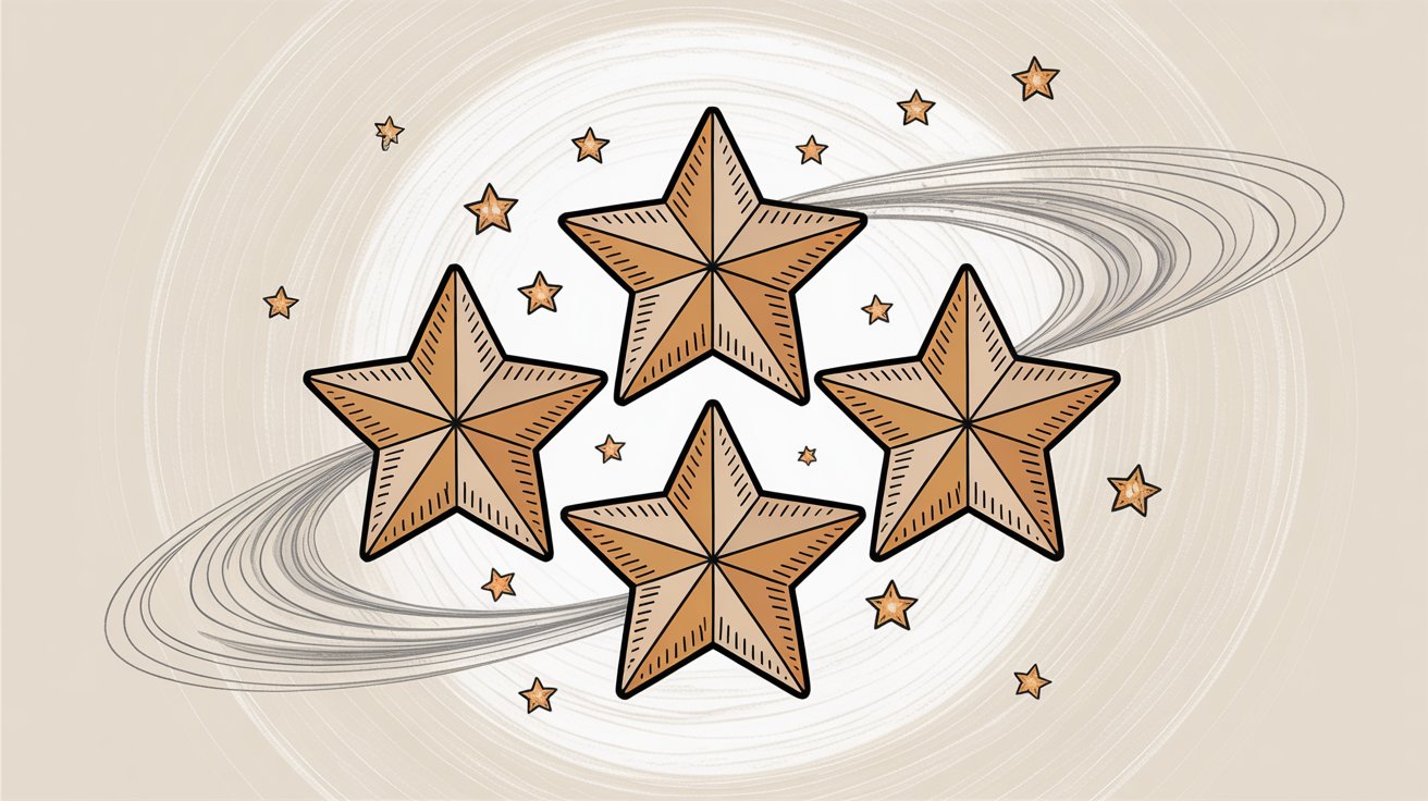 User reviews comparison showing star ratings and customer satisfaction feedback metrics, hand drawn professional editorial illustration