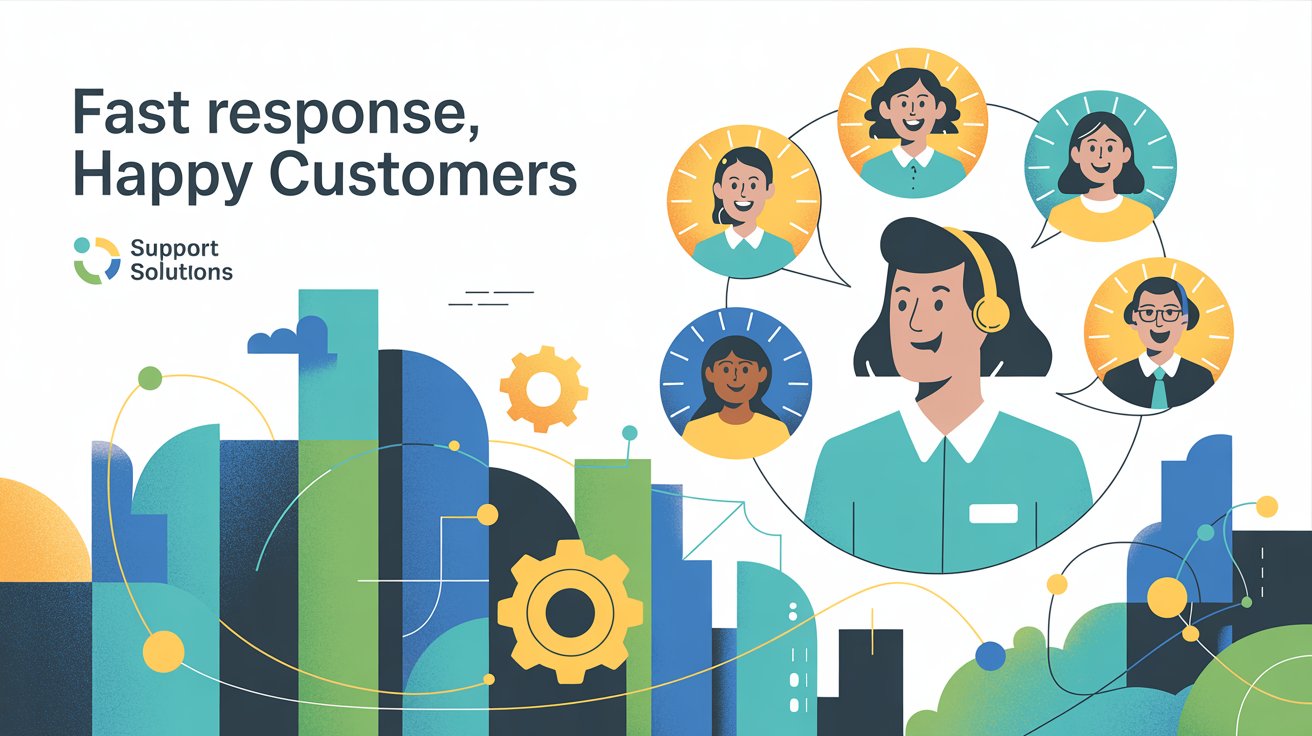 Customer support benefits showing fast response times, happy customers, and operational efficiency through live chat