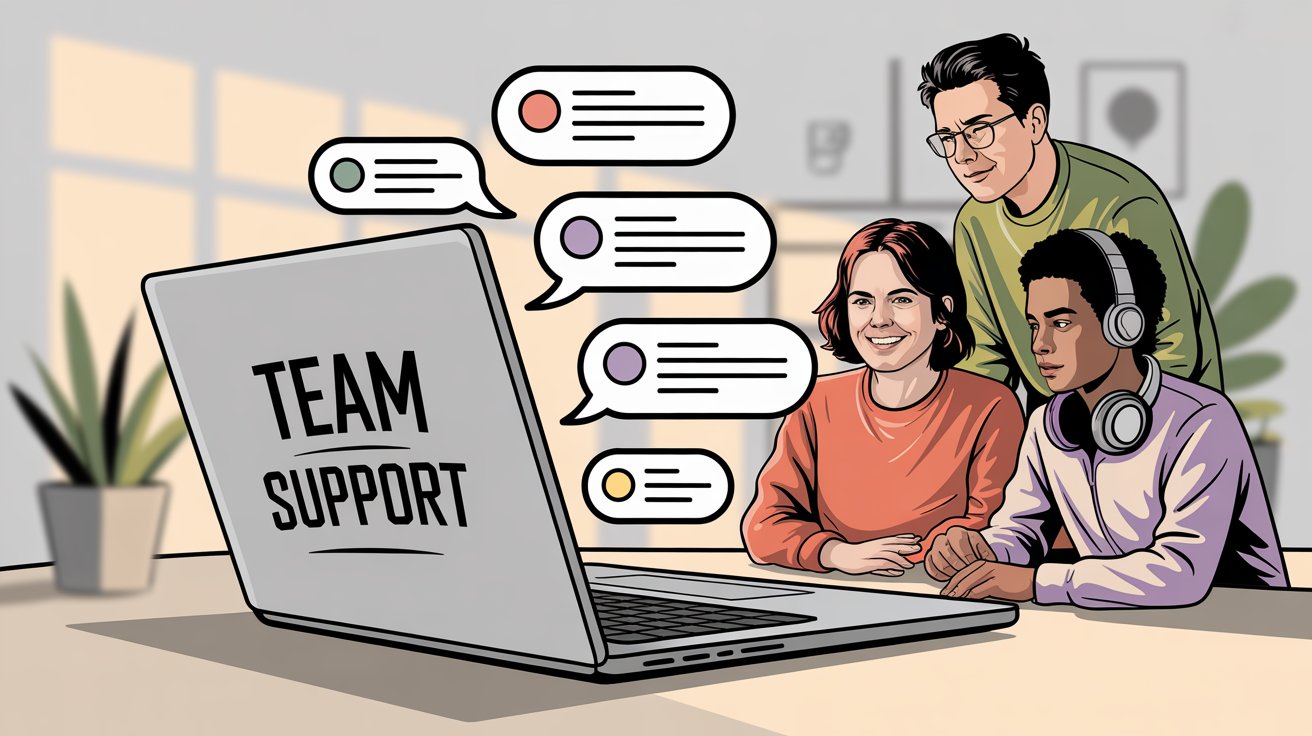 Support team preparing for Teams customer support setup with organized requirements checklist