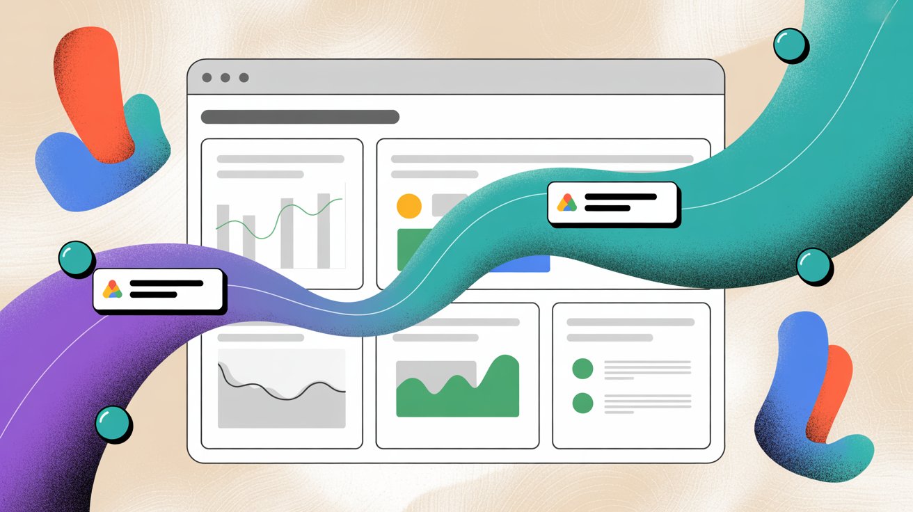 Google Analytics dashboard interface with live chat messages flowing through colorful data streams, illustrating how chat interactions transform into measurable analytics insights