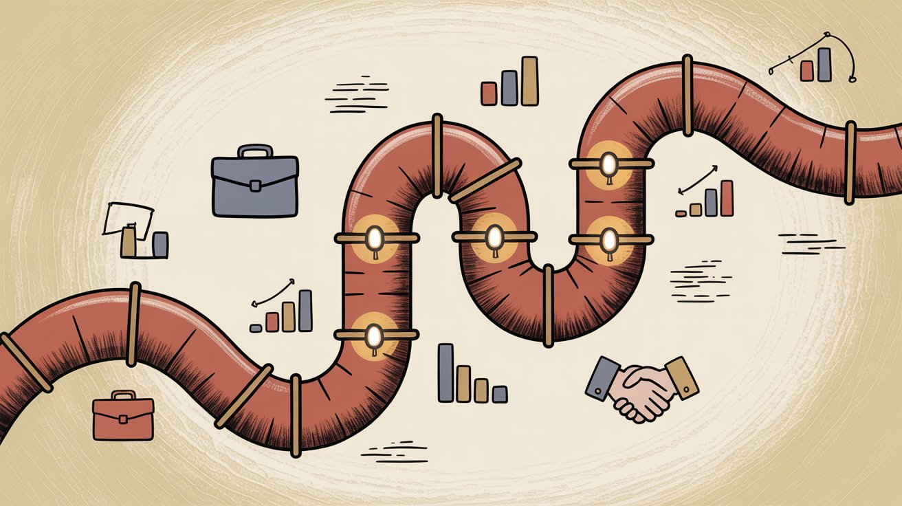 Sales pipeline and lead generation visualization showing conversational marketing flow