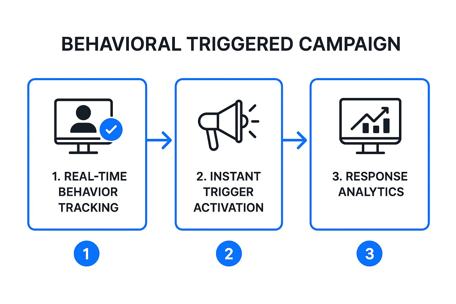 Infographic showing key data about Behavioral Triggered Campaigns