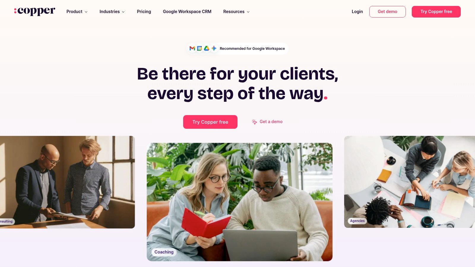 The Copper CRM interface displays a clean, visual sales pipeline, allowing teams to track deals as they progress through different stages.