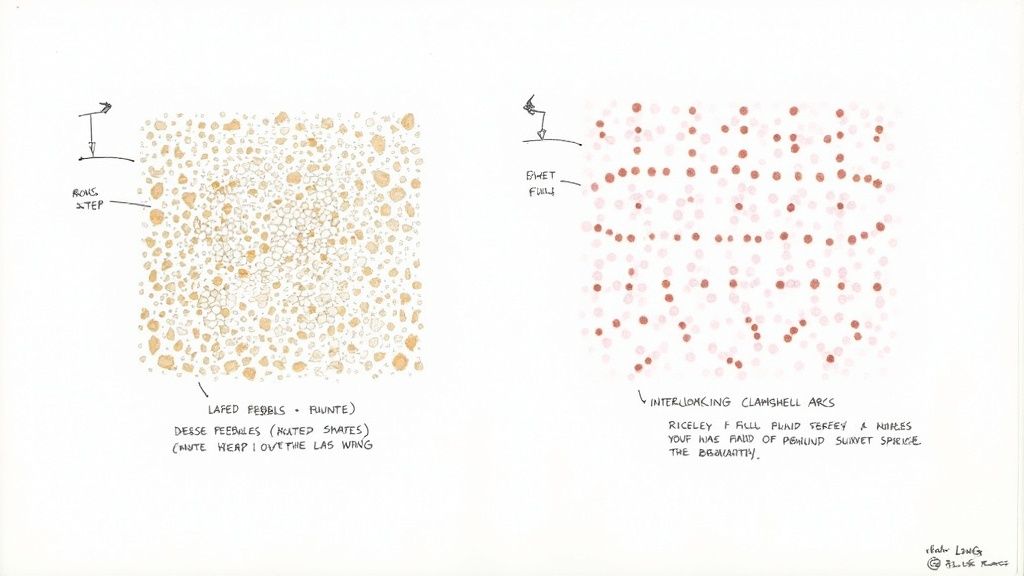 A close-up of a quilt featuring densely packed, circular pebble stitching in various sizes.