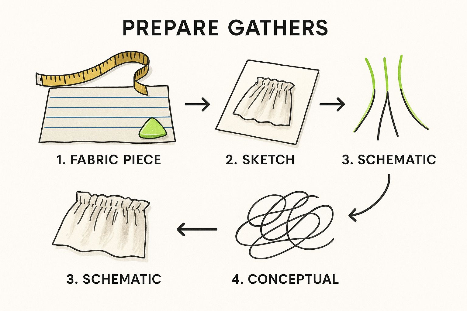 Infographic about how to sew gathers