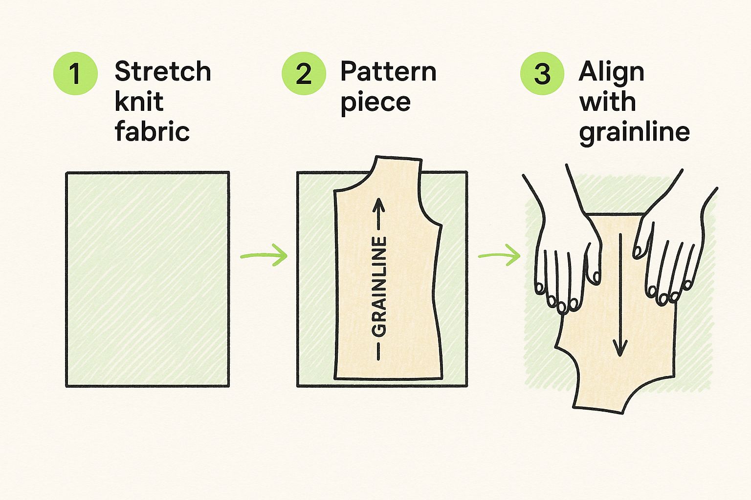 Infographic about how to sew stretch fabrics