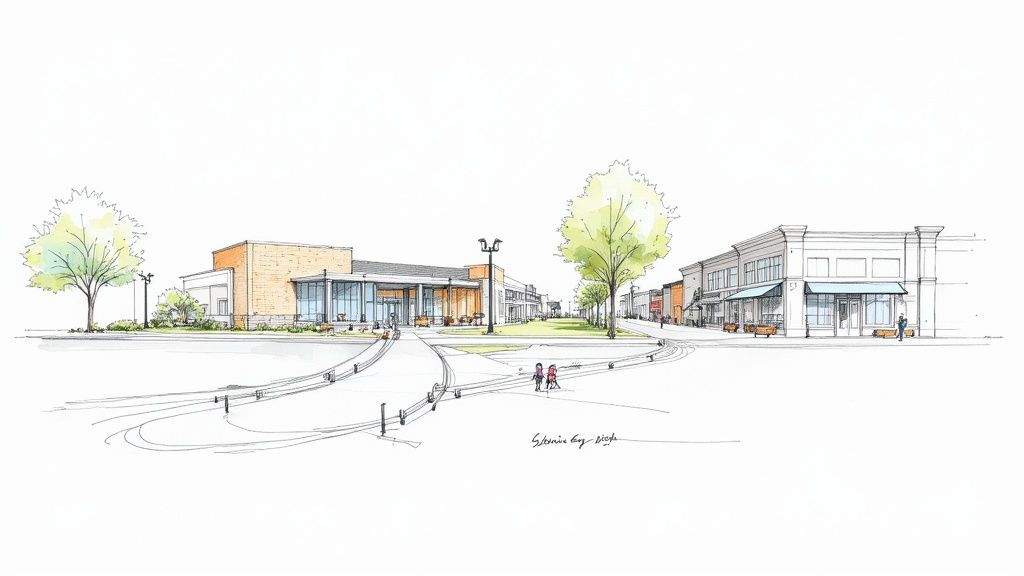 The vibrant RiverWalk in Jenks, Oklahoma