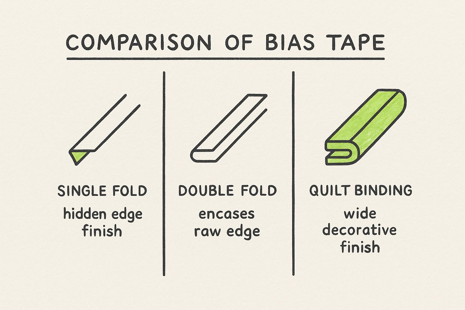 Infographic about what is bias tape