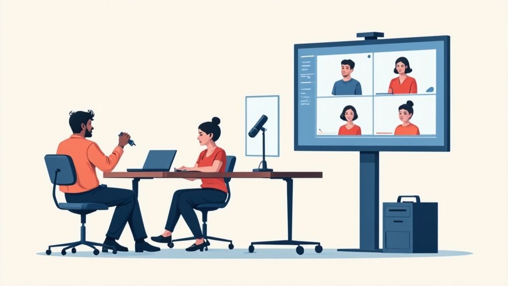 Team collaborating in Freeform House meeting pods