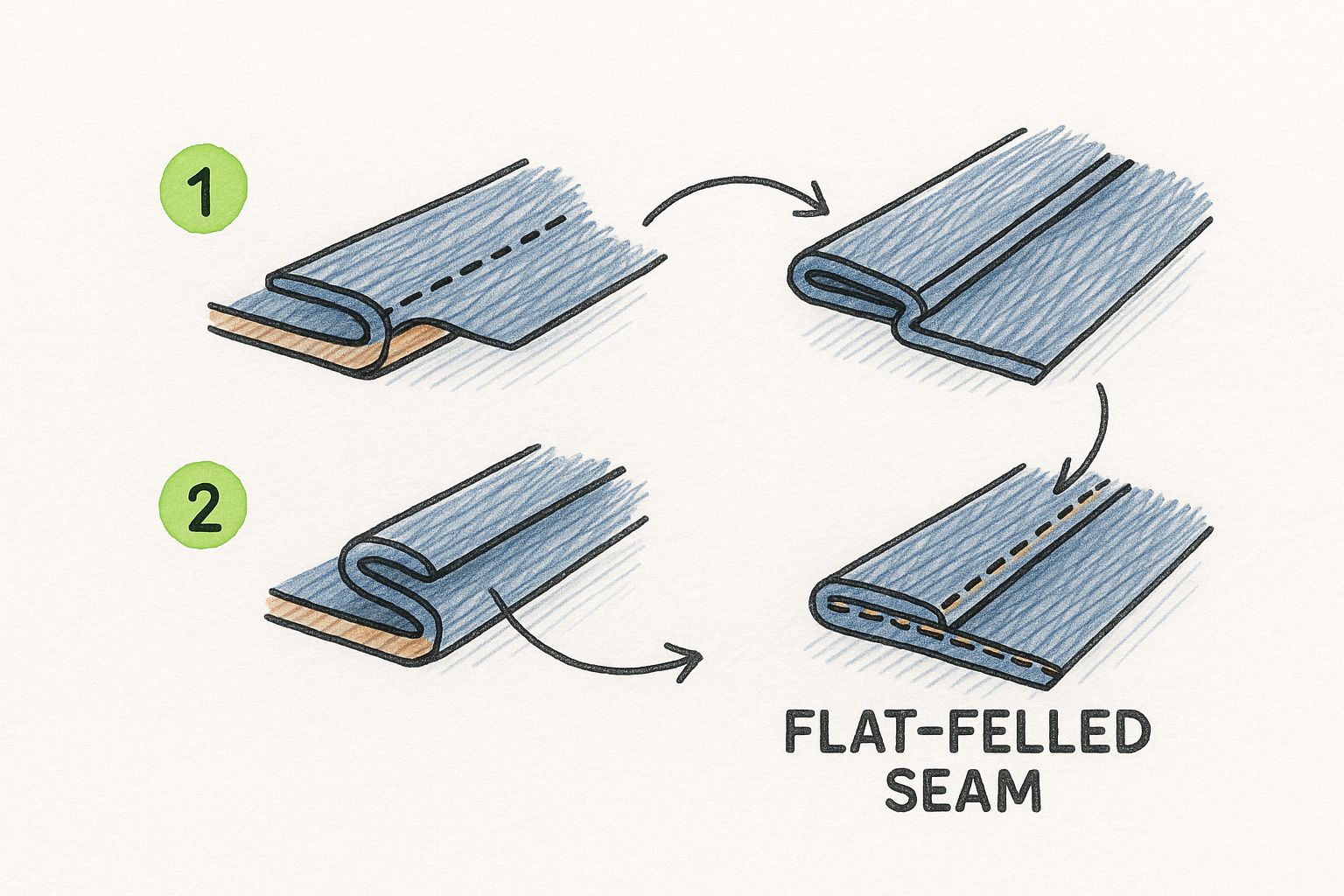 Infographic about how to sew a jeans