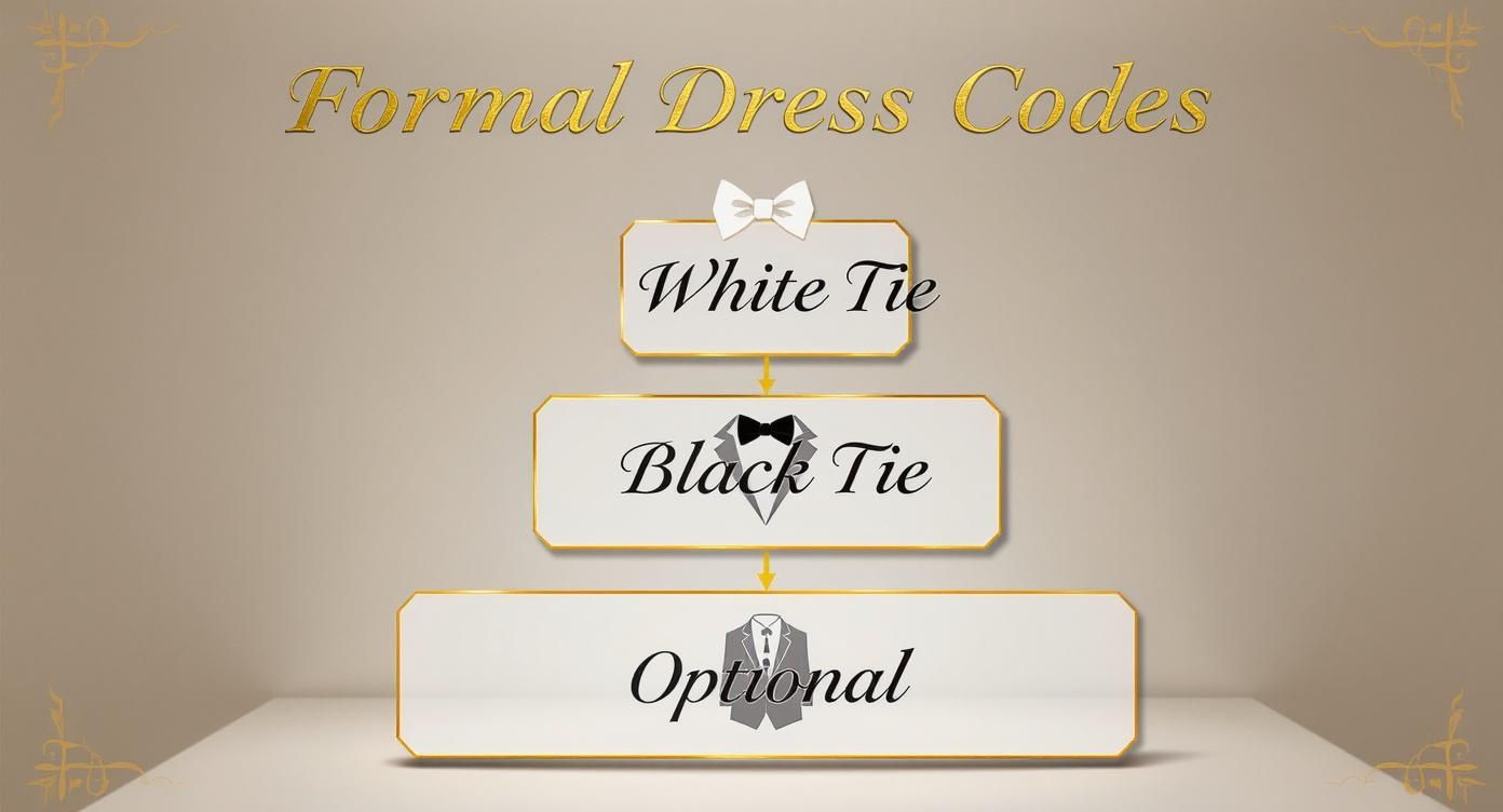 Infographic about what to wear to a formal event