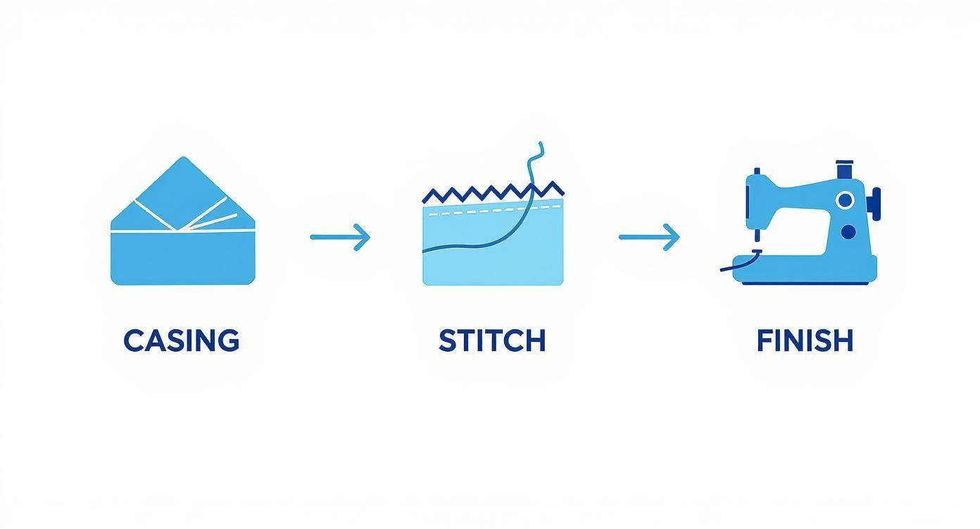 Infographic about george moore sewing