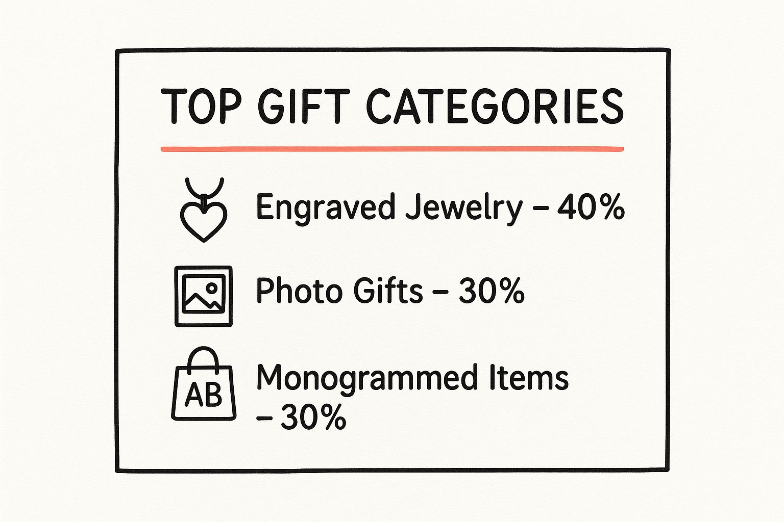 Infographic about personalized gifts for her