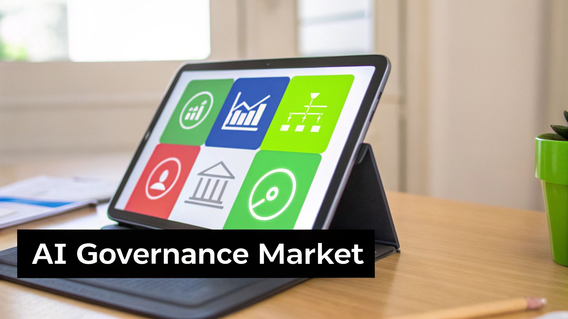 Image of a network of connected nodes representing AI governance tools