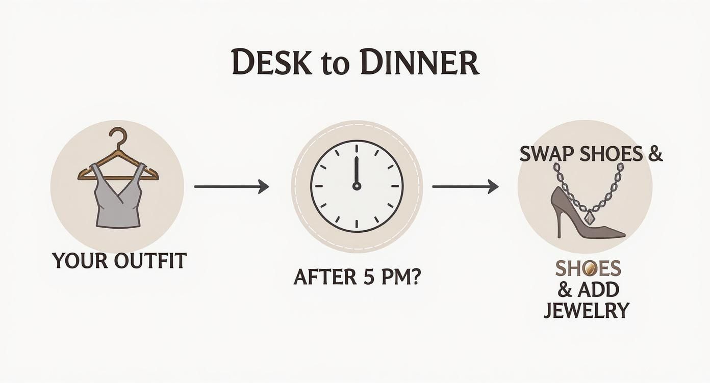 Infographic about stylish workwear for women