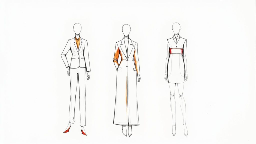 A woman wearing a stylish cream-colored blazer in a professional setting.