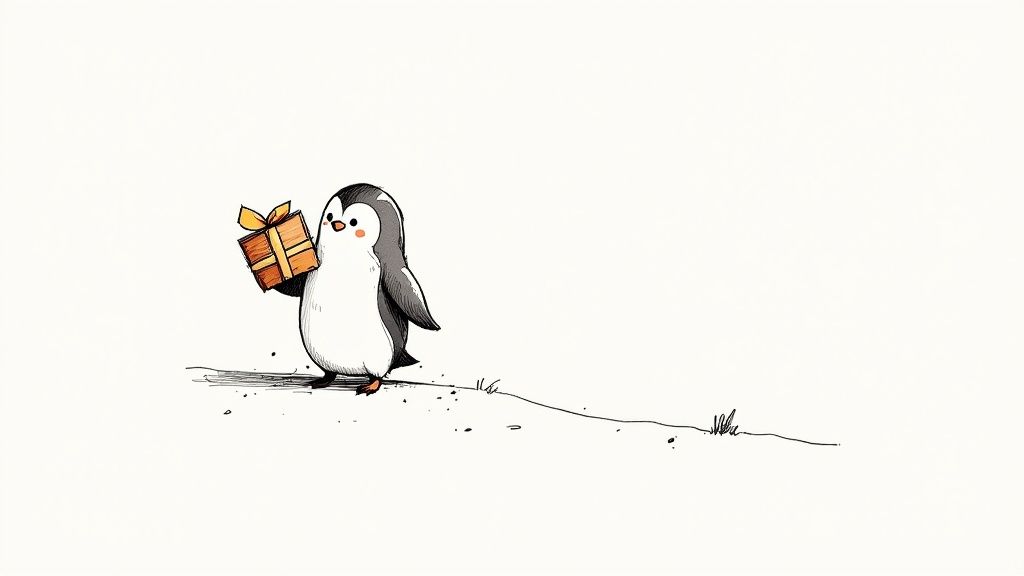 A close-up of the Jellycat Peanut Penguin Book showing its charming illustrations.