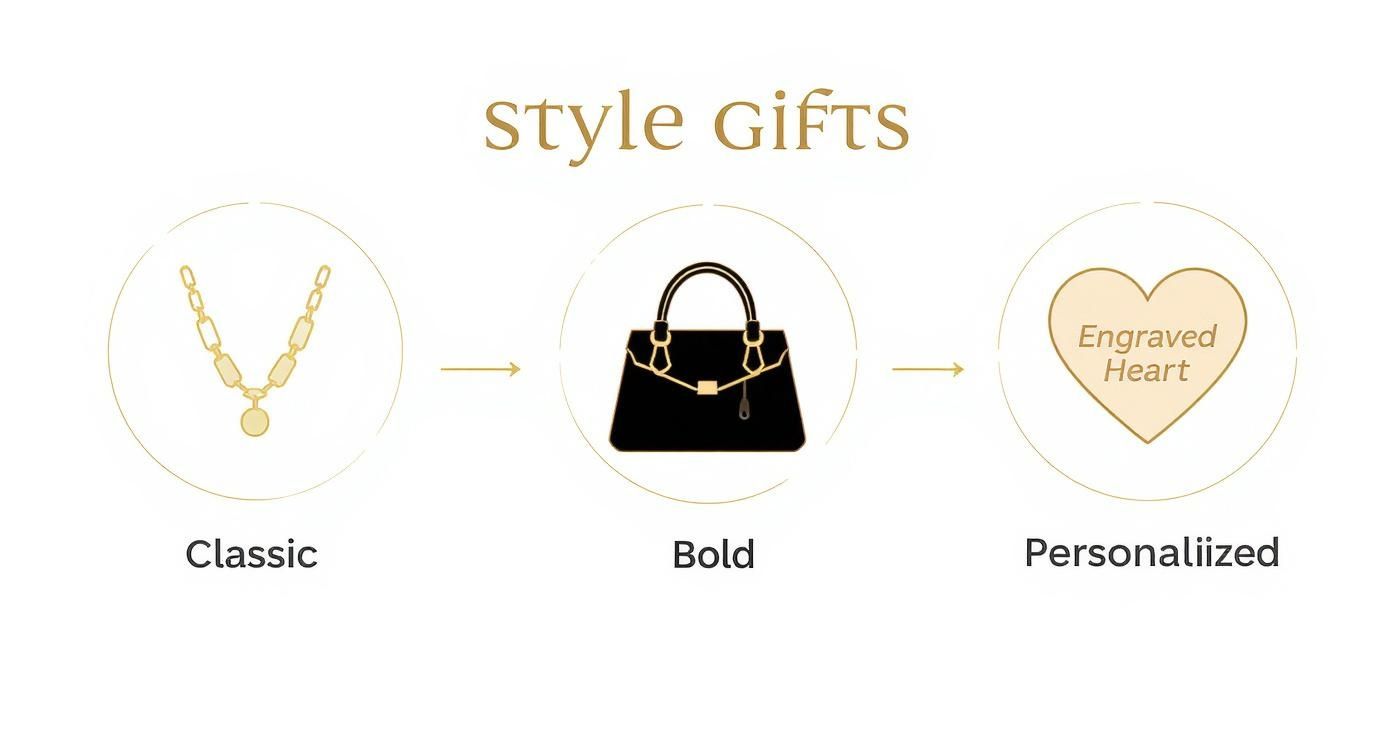 Infographic about birthday gift ideas for women