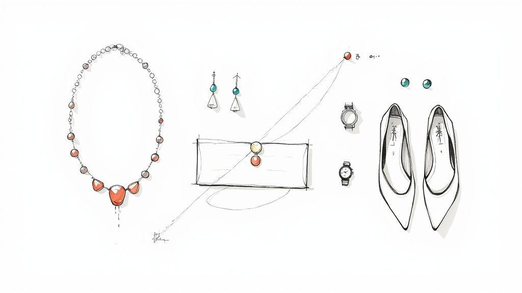 A woman wearing an elegant coat over a formal dress.