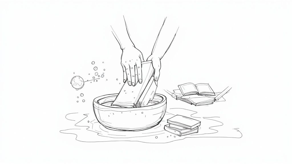 A clean Jellycat Tails Book sitting on a soft blanket.