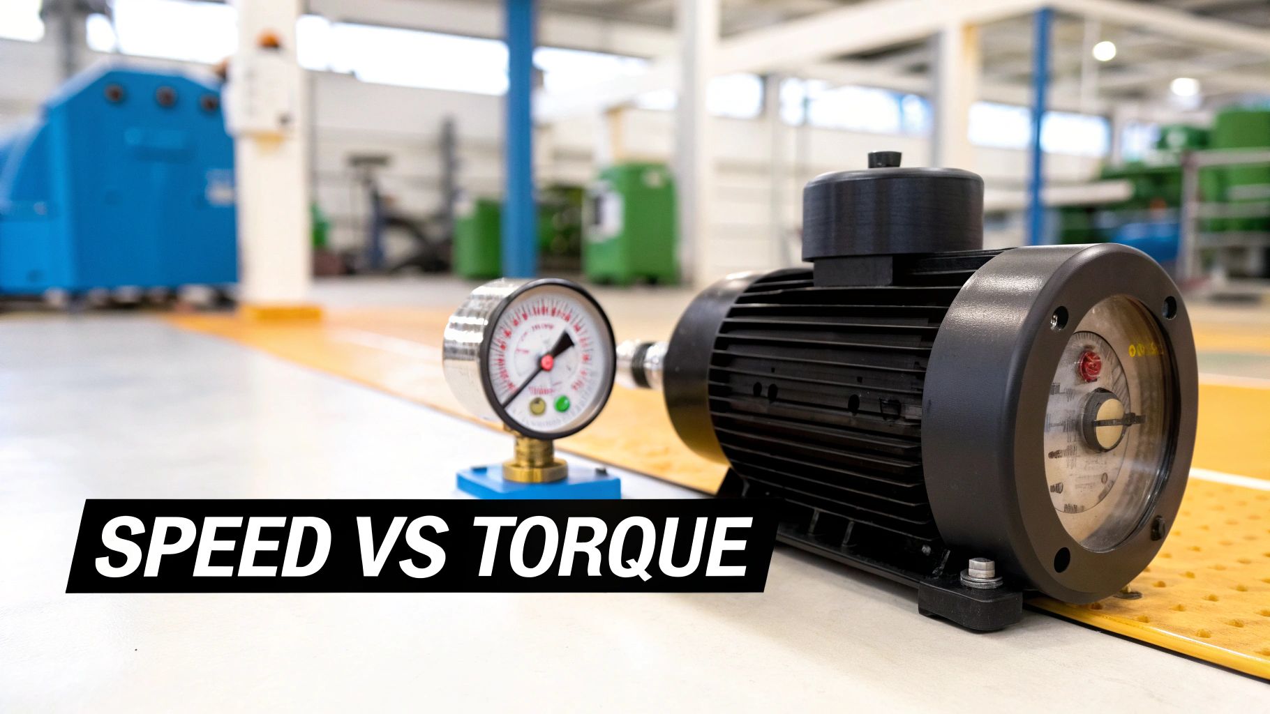 Graph showing the relationship between AC motor torque and speed ranges.