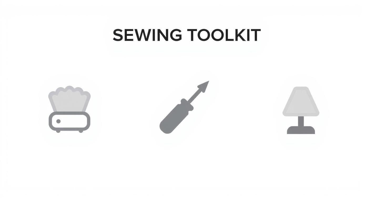 Infographic about how to clean sewing machine