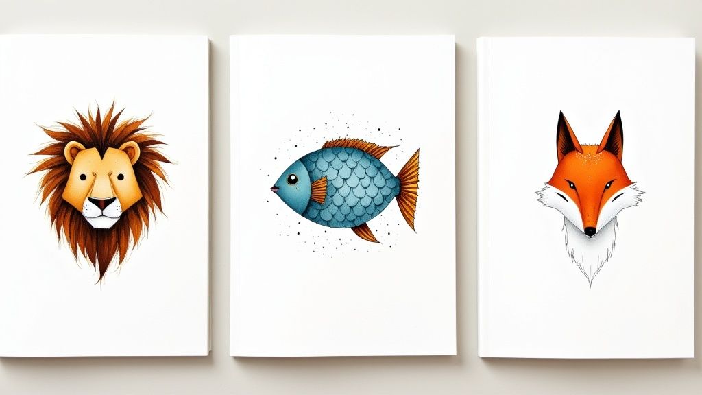 A child's hand reaching for a colorful Jellycat crinkle book with various animal themes.