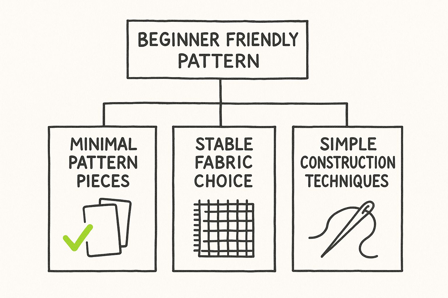 Infographic about beginner friendly sewing patterns