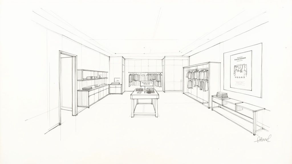 Interior of a Lululemon store showing neatly organized clothing displays.