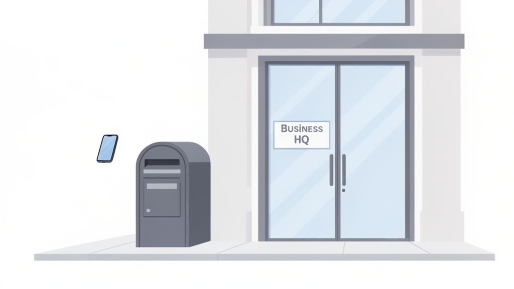 A professional photo of a modern building's lobby area, with a sleek front desk and comfortable seating, conveying a sense of authenticity and prestige.