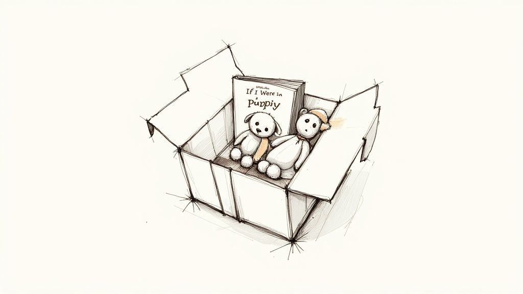 A Jellycat book and its matching plush toy sitting together as a gift set.