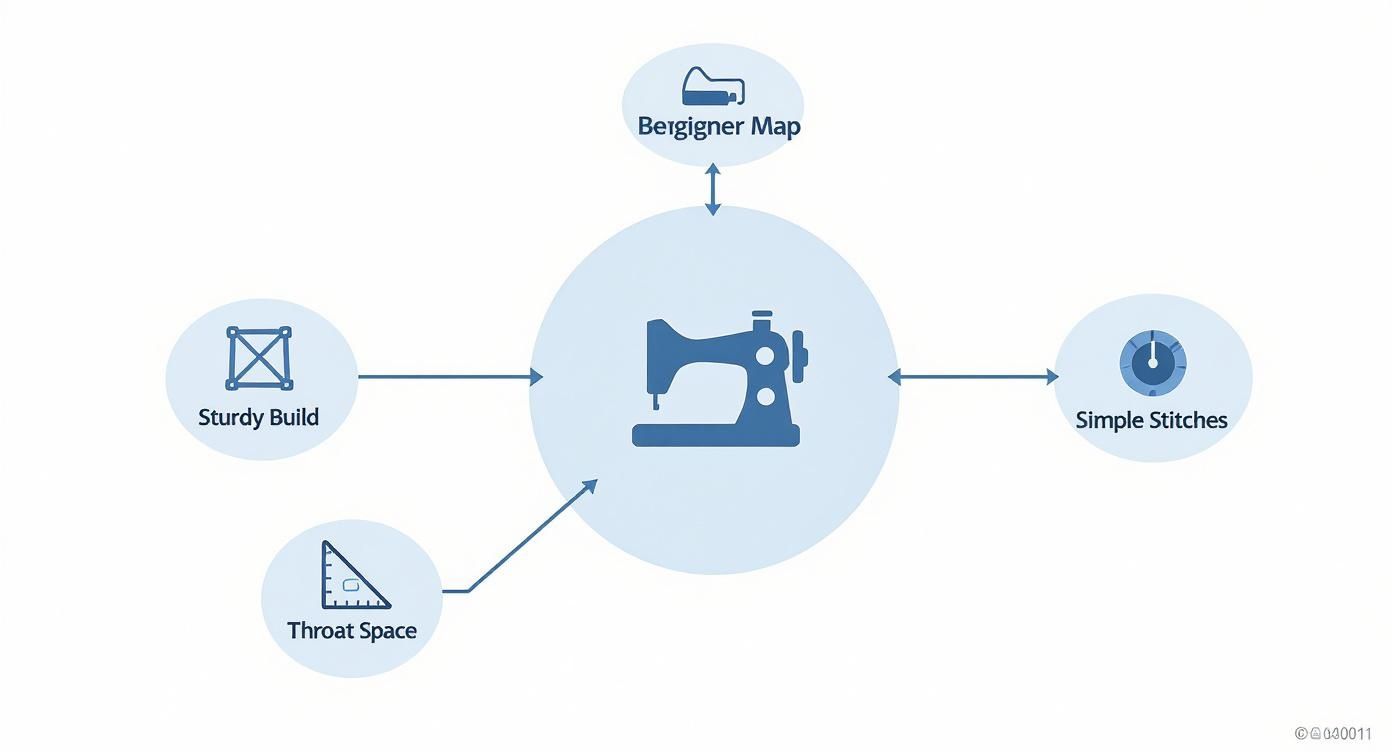 Infographic about beginner sewing machine for quilting