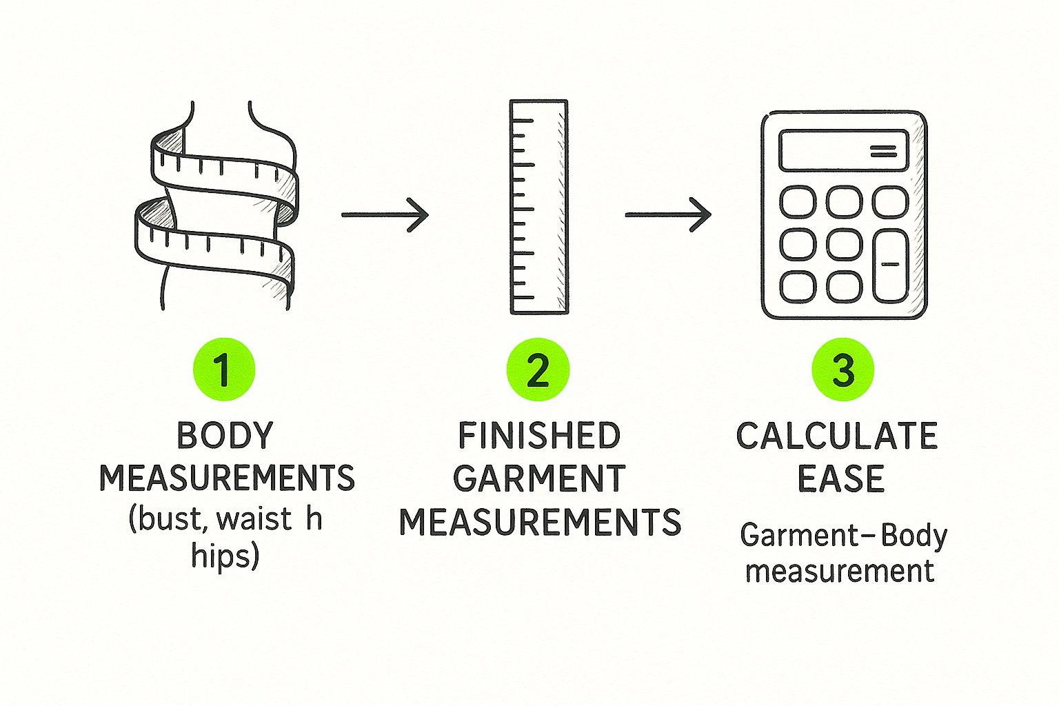 Infographic about what is ease in sewing