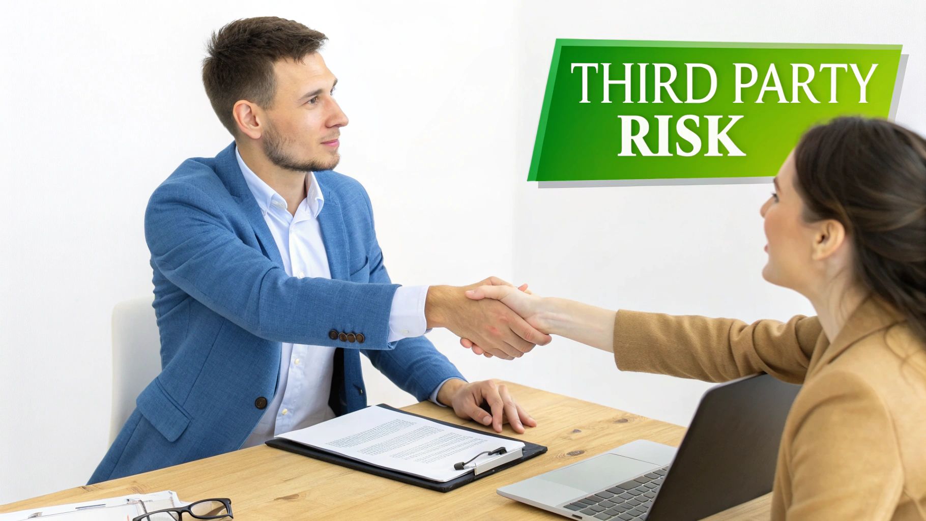 A flowchart showing the process of identifying, assessing, and controlling business risks, which is the core of third party risk management.