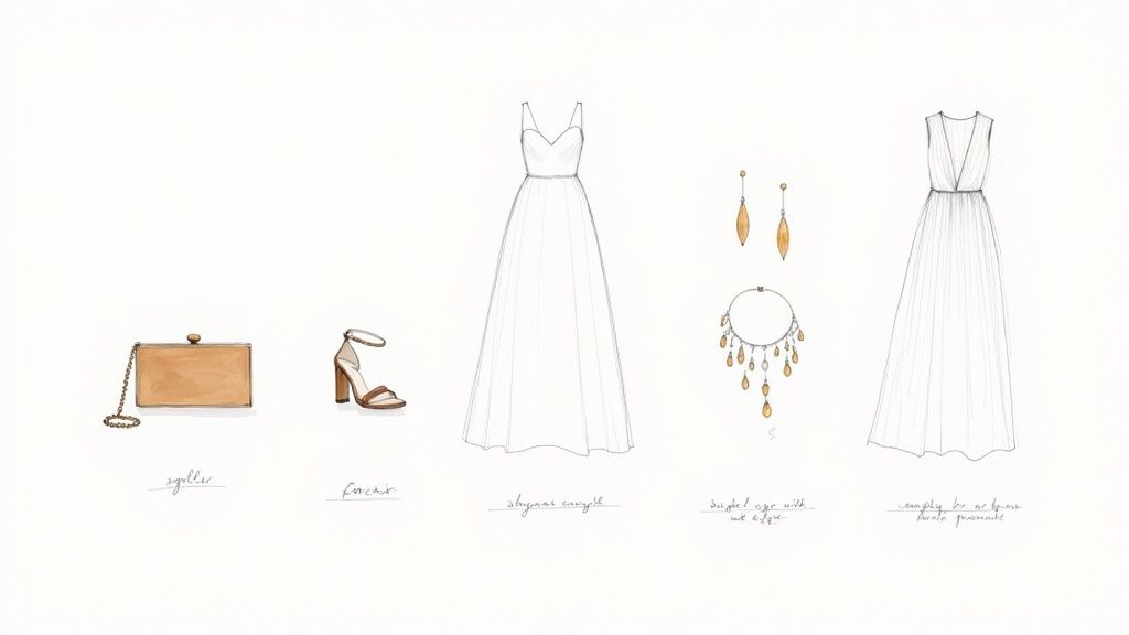 Woman accessorizing with a necklace