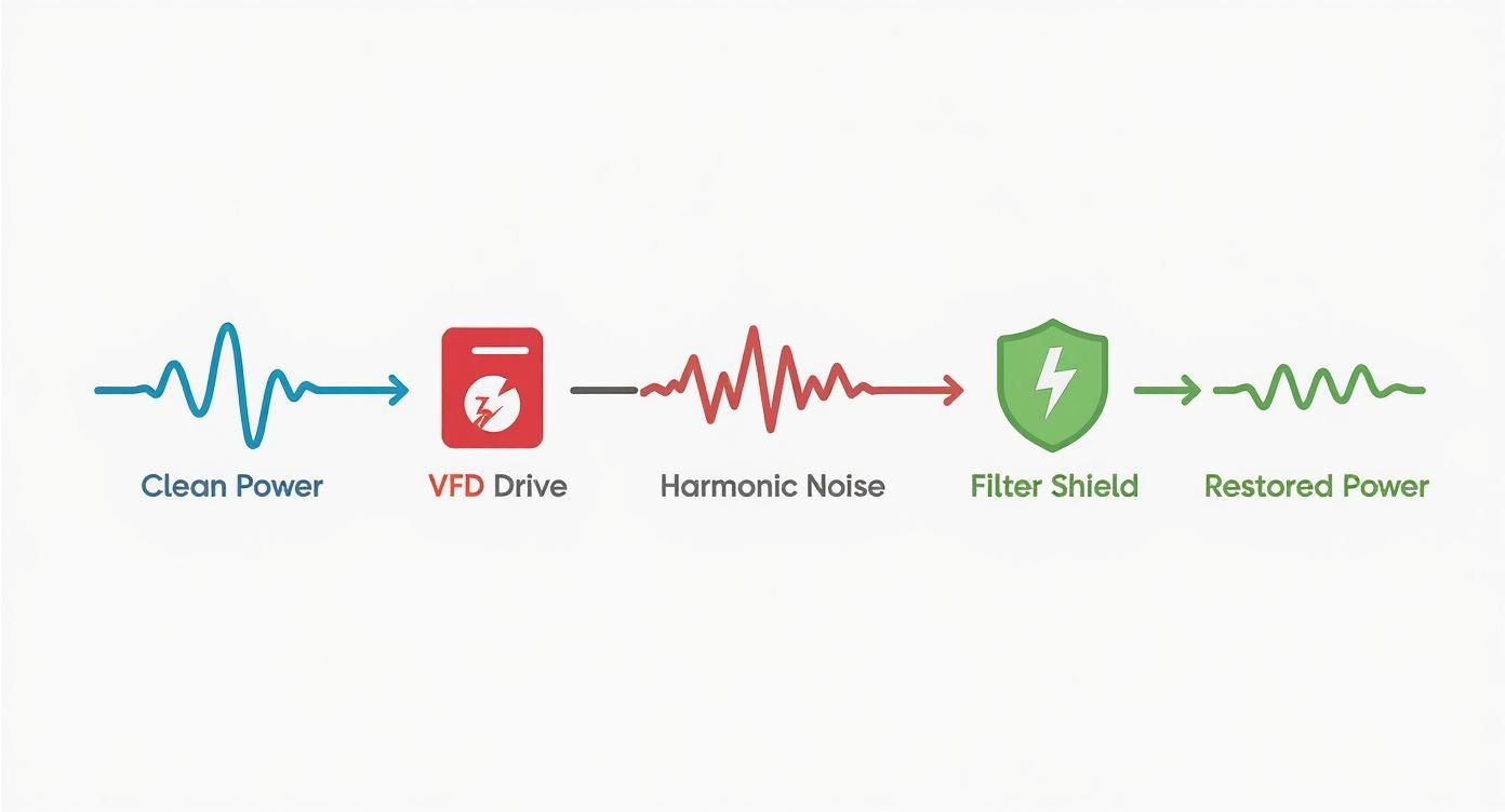 Infographic about harmonic filter for vfd