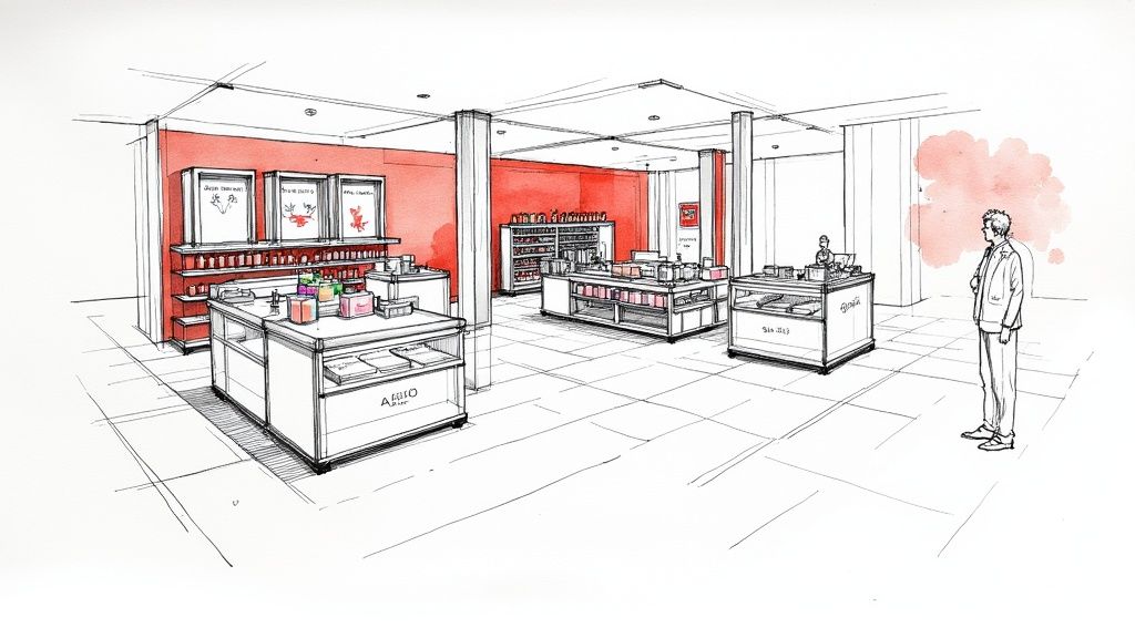 A beautiful display of Bath & Body Works candles and body care products