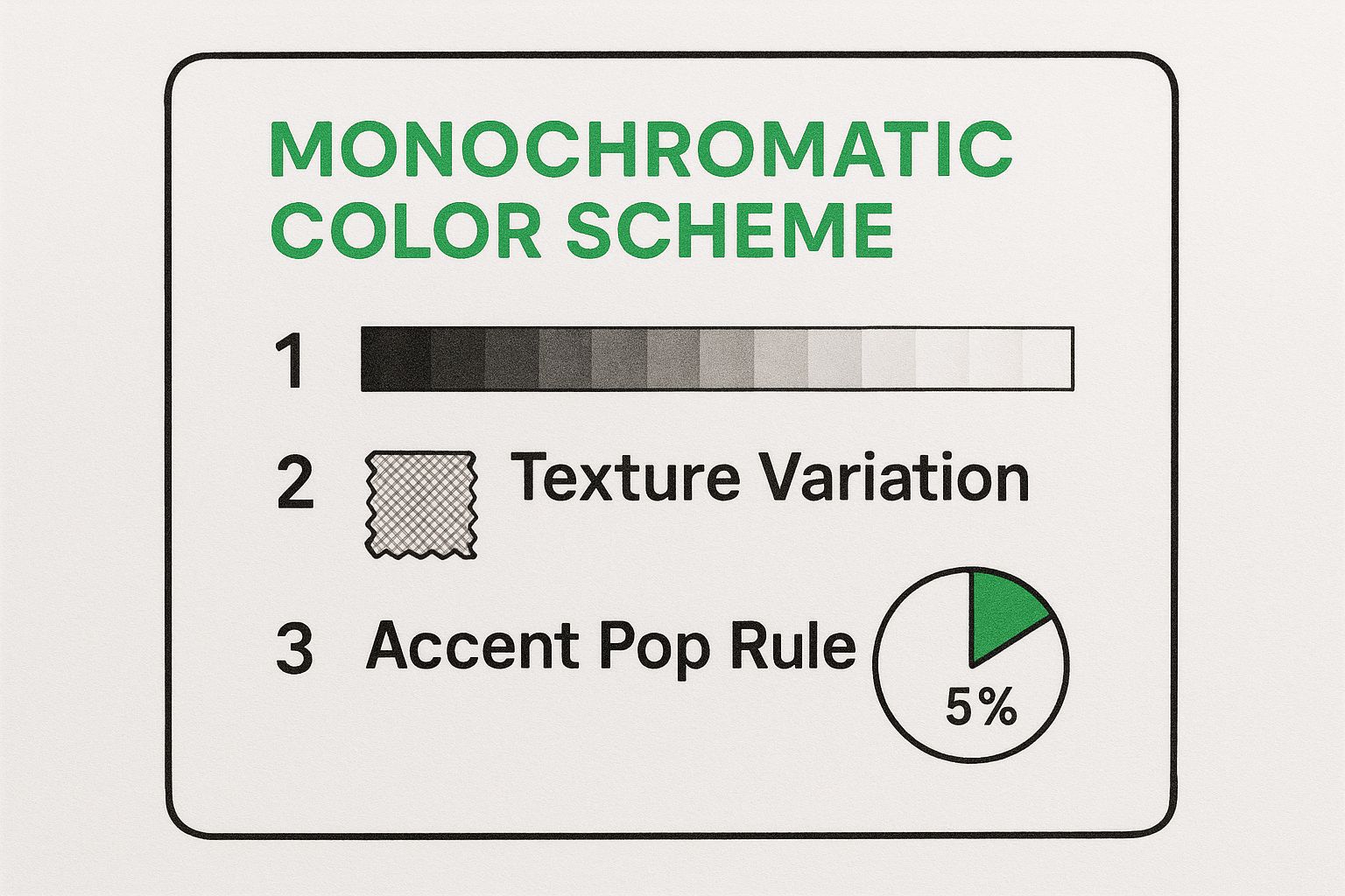 Infographic showing key data about Monochromatic Color Scheme