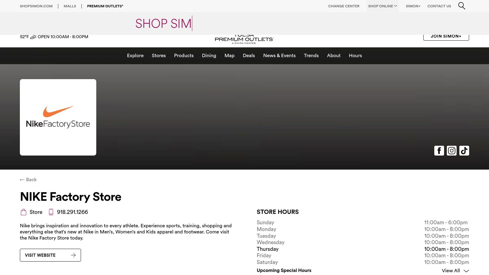 Nike Factory Store (Tulsa Premium Outlets)